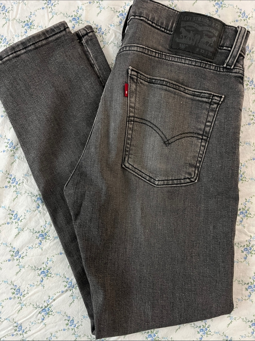 Levi's Gray Slim Straight Jeans with Red Tab